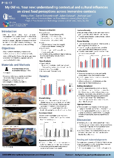 [2025 한국식품영양과학회] My old vs. Your new: understanding contextual and cultural influences on street food perception across immersive contexts main image
