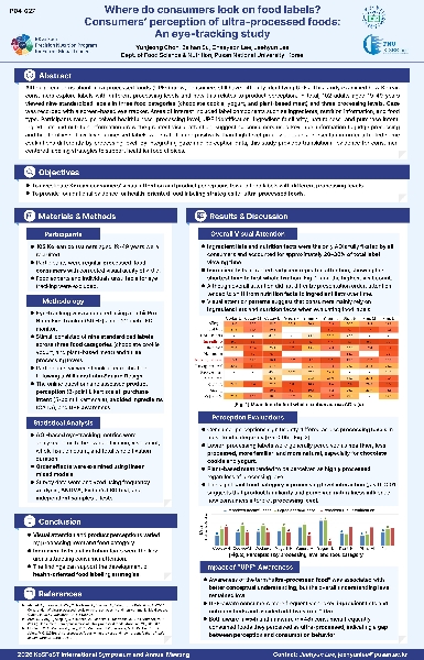 [2026 한국식품과학회] Where do consumers look on food labels? Consumers’ perception of ultra-processed foods: An eye-tracking study main image