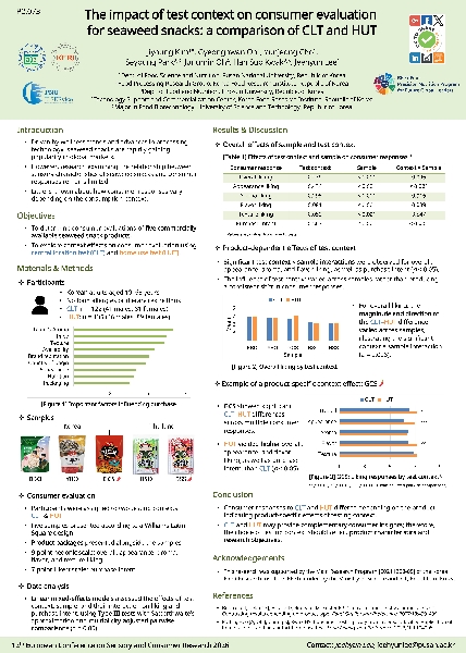 [EuroSense 2026] The impact of test context on consumer evaluation for seaweed snacks: a comparison of CLT and HUT main image